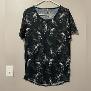 ASOS longline skull t shirt